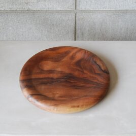 ウォールナットのプレート　丸