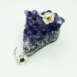 トルマリン　花イヤーカフ　925の画像