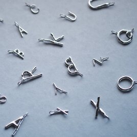 2コset) 手書き風 イニシャル アルファベット ペア ネックレス シルバー925の画像
