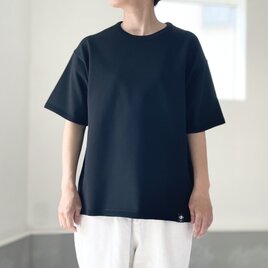 『2025新作』【ユニセックス】ビッグシルエット ニットTシャツ【ブラック】の画像