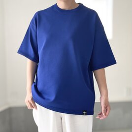 『2025新作』【ユニセックス】ビッグシルエット ニットTシャツ【ロイヤルブルー】の画像