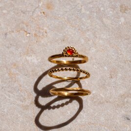 bright sun ring カーネリアンが美しい３連リング/送料無料の画像