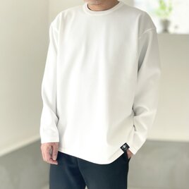 『2025新作』【ユニセックス】ロングスリーブ ニットTシャツ【ホワイト】の画像