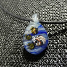 オウムガイと魚たちNO.5（ガラス、とんぼ玉、古代、一点物、伝統工芸、ネックレス）の画像