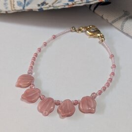 花びらのバッグチャーム（ピンク）キーホルダー/フラワー/花弁/ストラップの画像