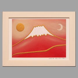 ●『太陽と金の富士図』▲がんどうあつし絵画貼り絵LiquitexPRIME合金箔 ○『太陽と金の富士図』△がんどうあつし絵画貼り絵