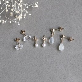 14Kgf 毎日身につけたくなる　シンプルで上質なピアスセット　アレルギー対応　小さめ　--Minimalism--の画像