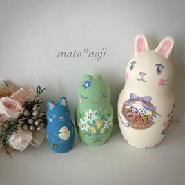 イースターうさぎ　マトリョーシカ　３ぴょん組の画像