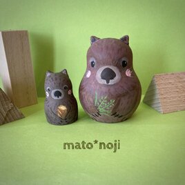 動物マトリョーシカ　ウォンバット　親子マト　2人組の画像