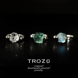 12種の選べる鉱物原石の貫通リング シルバー925 天然石アクセサリー 指輪の画像