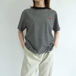 ワンポイント刺繍/プレミアムコンフォートボーダーTシャツ5.3オンスの画像