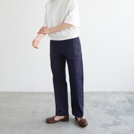 cotton herringbone work pants/faded navyの画像
