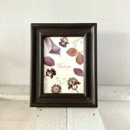 【母の日ギフトにおすすめ】押し花アートフレーム「Thank you」Blackの画像