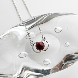二ツ輪 【Garnet】七宝焼ペンダント 純銀張七宝の画像