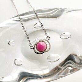 二ツ輪【Pink】 七宝焼ペンダント 純銀張七宝の画像