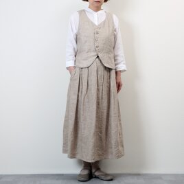 #506タックギャザースカート(ベージュ)の画像