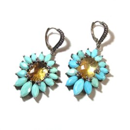 USA 「Stephen Dweck」  Silver Flower Design Earringsの画像