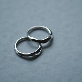 2コset) さざ波 ペア リング シルバー925の画像
