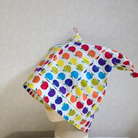 魅せる帽子☆カラフル♪自遊自在なコットンワッチ～りんご柄の画像