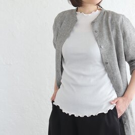 春夏のインナーに やさしい肌ざわりのメロー仕上げリブトップス（アイスピンク）TP14の画像