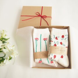 母の日にありがとう。お花靴下プレゼントBOXの画像