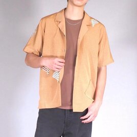 着物リメイク テーラーシャツ UMUI ユニセックス シルクシャツL