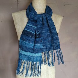 残糸利用　綿マフラー　送料無料　糸と糸の画像