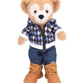 ダッフィー 服 着せ替え コスチューム アーガイルパーカー＆ブーツコーデ 本体無 Sサイズ用の画像