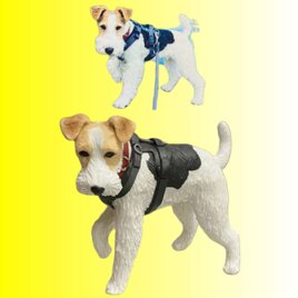 【受注作製】ペットギフト うちの子 写真入り 犬人形 フィギュア、名入れ 愛犬 肖像画 似顔絵❤ペットロス、誕生日、記念日の画像