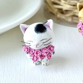 花束猫さん・カーネーション(黒白)の画像