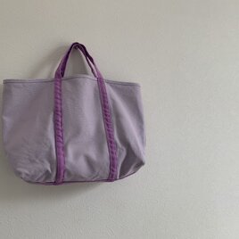 受注制作】帆布　BASIC TOTE(M)  薄紫×あやめの画像