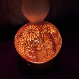 ひょうたんランプ　花手毬モチーフの画像