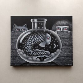 原画「観察」キャンバス F3号の画像