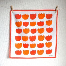 「 tulip（ red & orange ）」ハンカチの画像