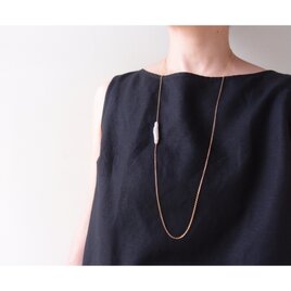 【K14gf】Stick  Pearl Chain Necklace／スティックパール チェーンネックレス（Large）