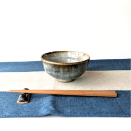きれいなブルーの飯茶碗　【手仕事　民藝　和　陶器】の画像