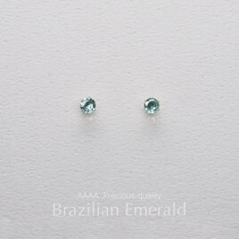 つけっぱなしOK！ピアス エメラルド AAA サージカルステンレス 金属アレルギー K18仕上げ 誕生日プレゼント 母の日の画像