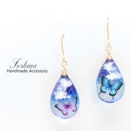 夜闇に蝶(628) ピアス/イヤリング/ノンホールピアス/樹脂ピアス