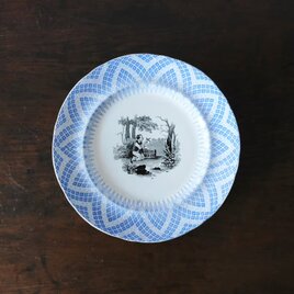 ムスティエ Moustiers リム皿 花絵皿 18世紀末-19世紀初頭 φ22.8cm