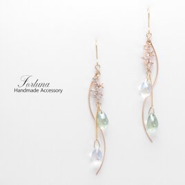 花と雨~Green~(908) ピアス/イヤリング/ノンホールピアス/樹脂ピアス