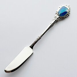 アンティークバターナイフ【Marine Blue】 七宝焼のバターナイフ 純銀胎有線七宝の画像