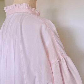 立ち襟ベビーピンクローンシャツ　受注製作の画像