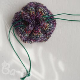 ばあば、インポートヤーンのころりんknit巾着（arcobaleno・KPO5_3）の画像