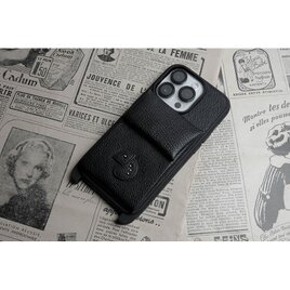 88色からオーダー可！！ カメレオン デザイン / ヤギ革 財布機能・ショルダーフック付き iPhoneケースの画像