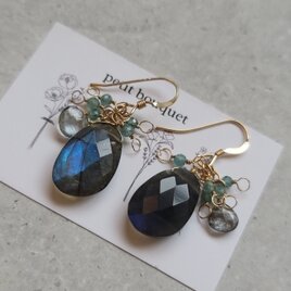 14kgf 】涼しげで洗練された輝き＊ブルージルコン ピアス/イヤリング
