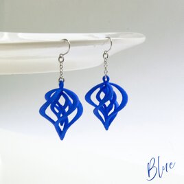 ゆらぎ Blue・ピアス（イヤリング） #3Dプリントアクセサリーの画像