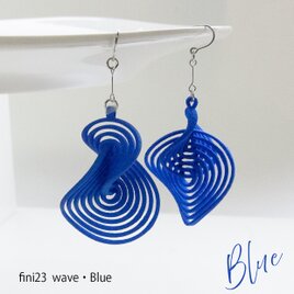 wave  Blue・ピアス（イヤリング）#3Dプリントアクセサリーの画像