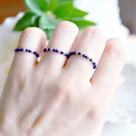 プチラピスラズリの細リング 指輪 ピンキーリング ファランジリング 12月誕生石の画像