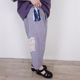 ラスト！[予約販売] ヒッコリー、貴婦人とレースのゆるテーパードパンツ〈ヨーロピアンテイスト〉の画像