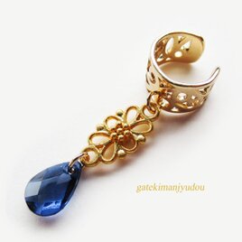 透かしイヤーカフ/ネイビーの画像